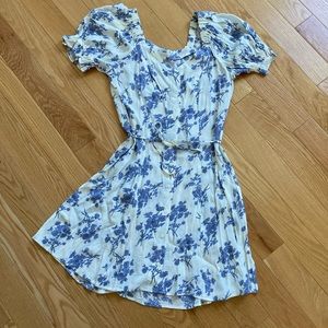 Blue and White Floral Mango dress